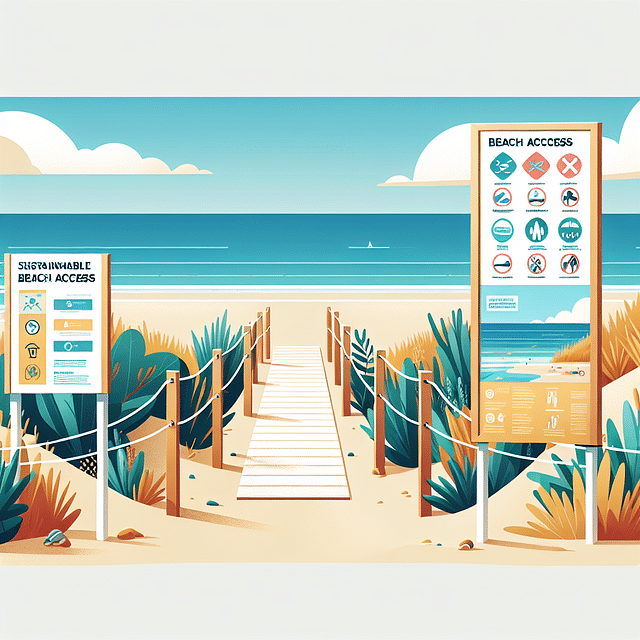 sustainable beach access point with educational signage