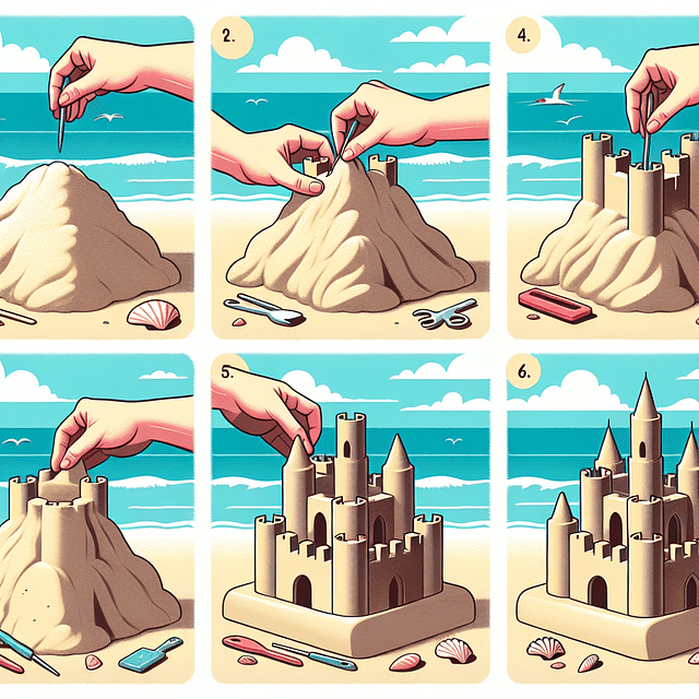 adding details to a sandcastle