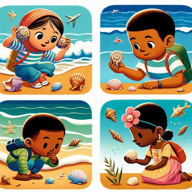 kids engaging senses at the beach