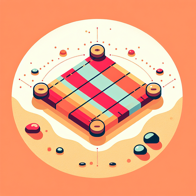 beach blanket anchored with rocks