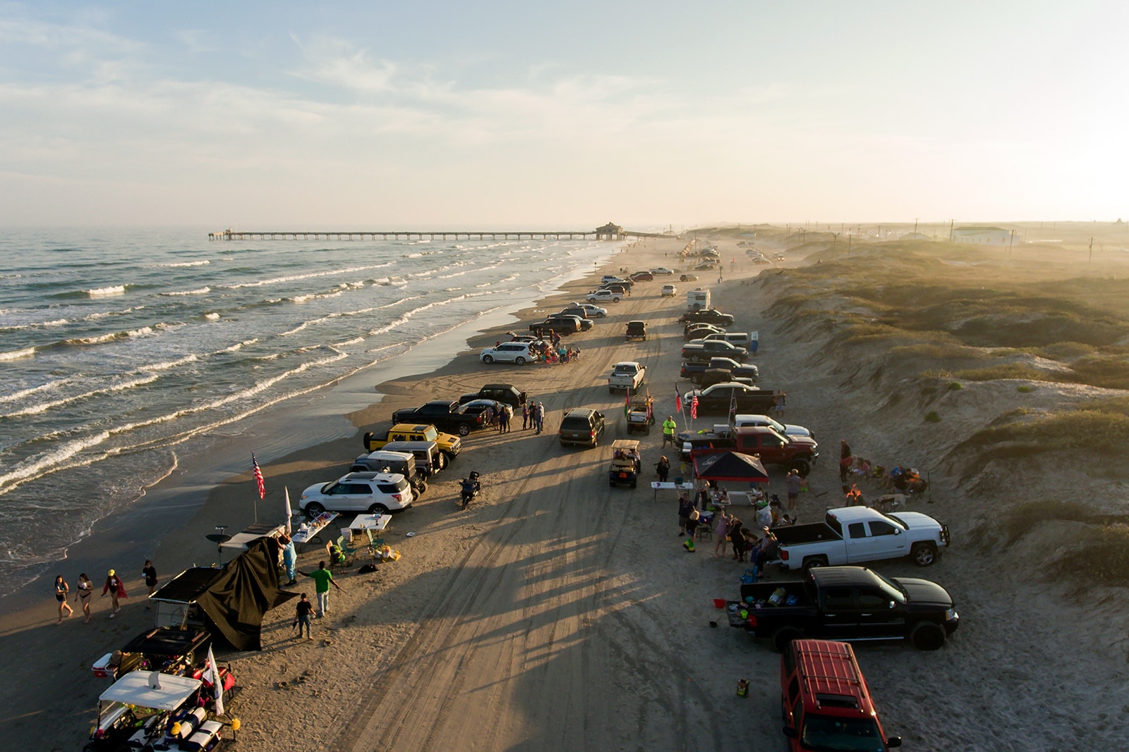Padre Island beach driving