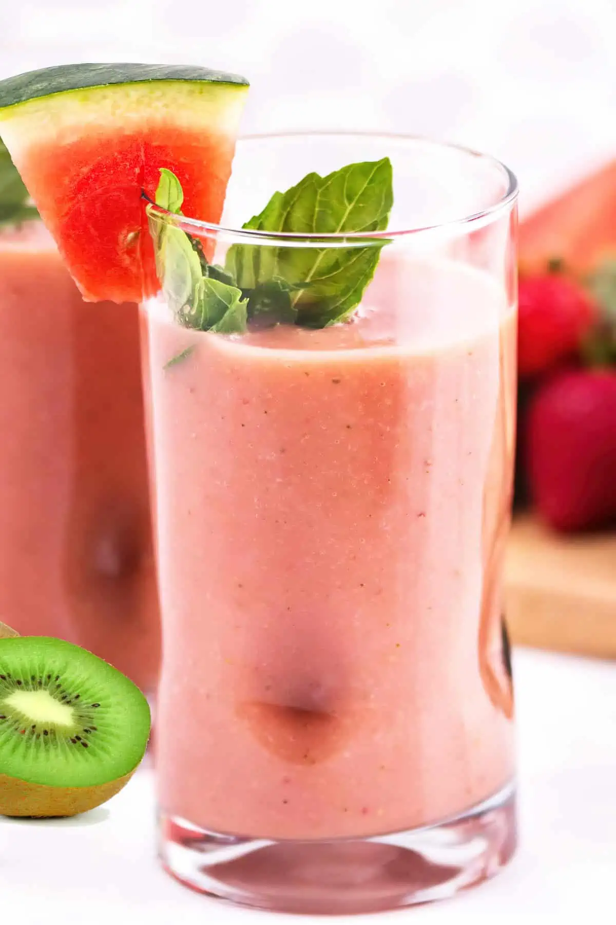 watermelon smoothie in glass