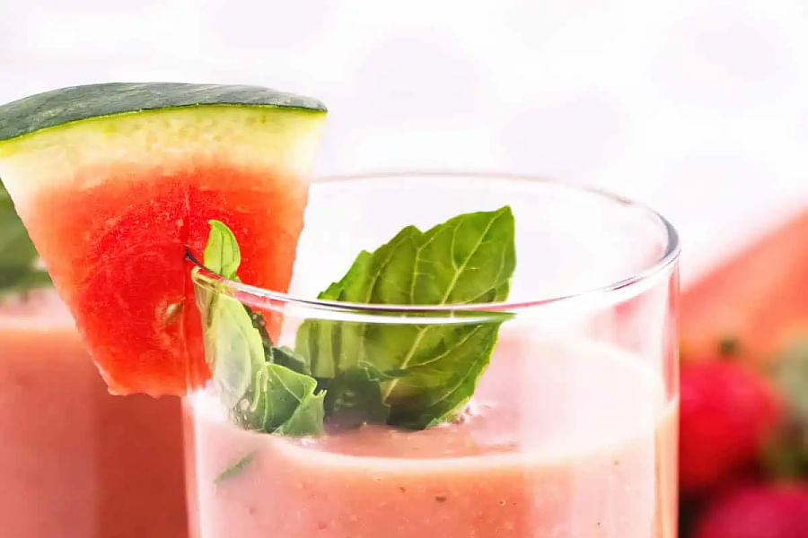 watermelon smoothie in glass