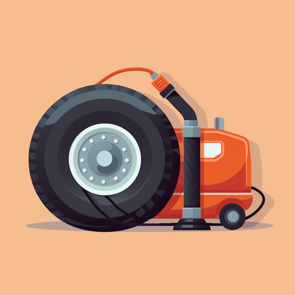 Deflating tire with a portable air compressor