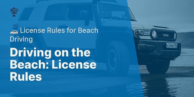 Driving on the Beach: License Rules - 🚗 License Rules for Beach Driving